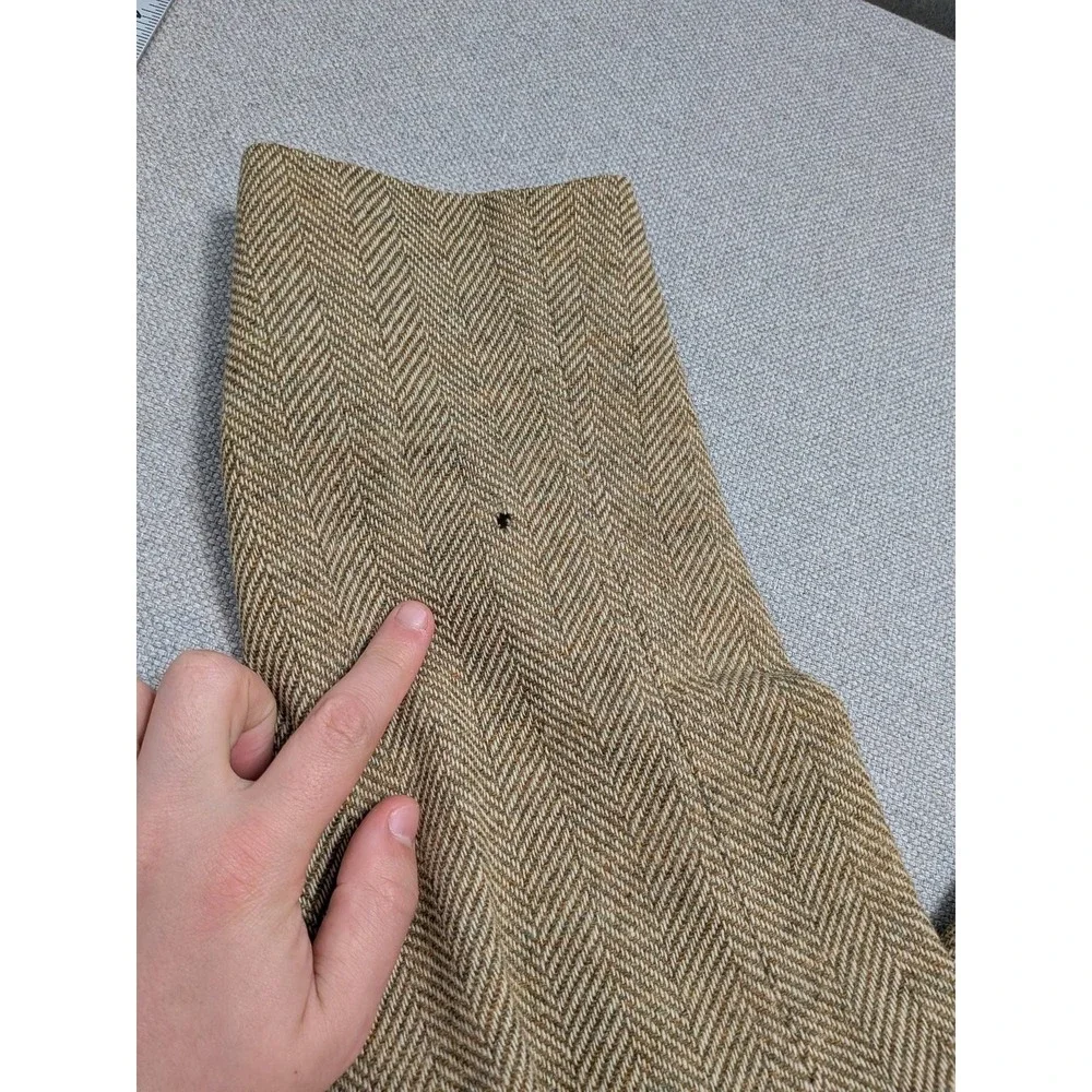 Hart Schaffner Marx Men's 42R Tweed Blazer Tan Herringbone Wool Suit Coat Jacket